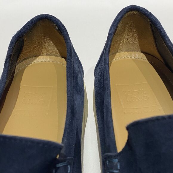 120% Lino Blue Calfskin Suede Loafer Men’s EU 41 US 8 Made In Italy Old Money
